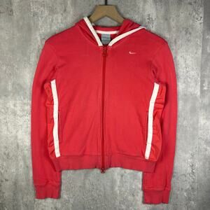 Y2K Womens Pink Silvertag Nike Zip Up Hoodie M